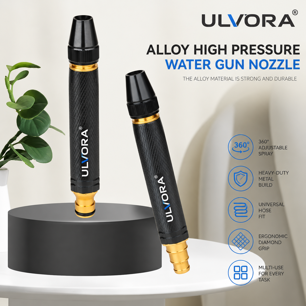 ULVORA 360° Metal Hose Nozzle - Two Pack